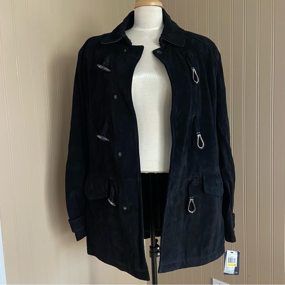 Nautica Jackets & Blazers - Nautica New With Tags Women’s Genuine Black Suede Jacket Size Medium